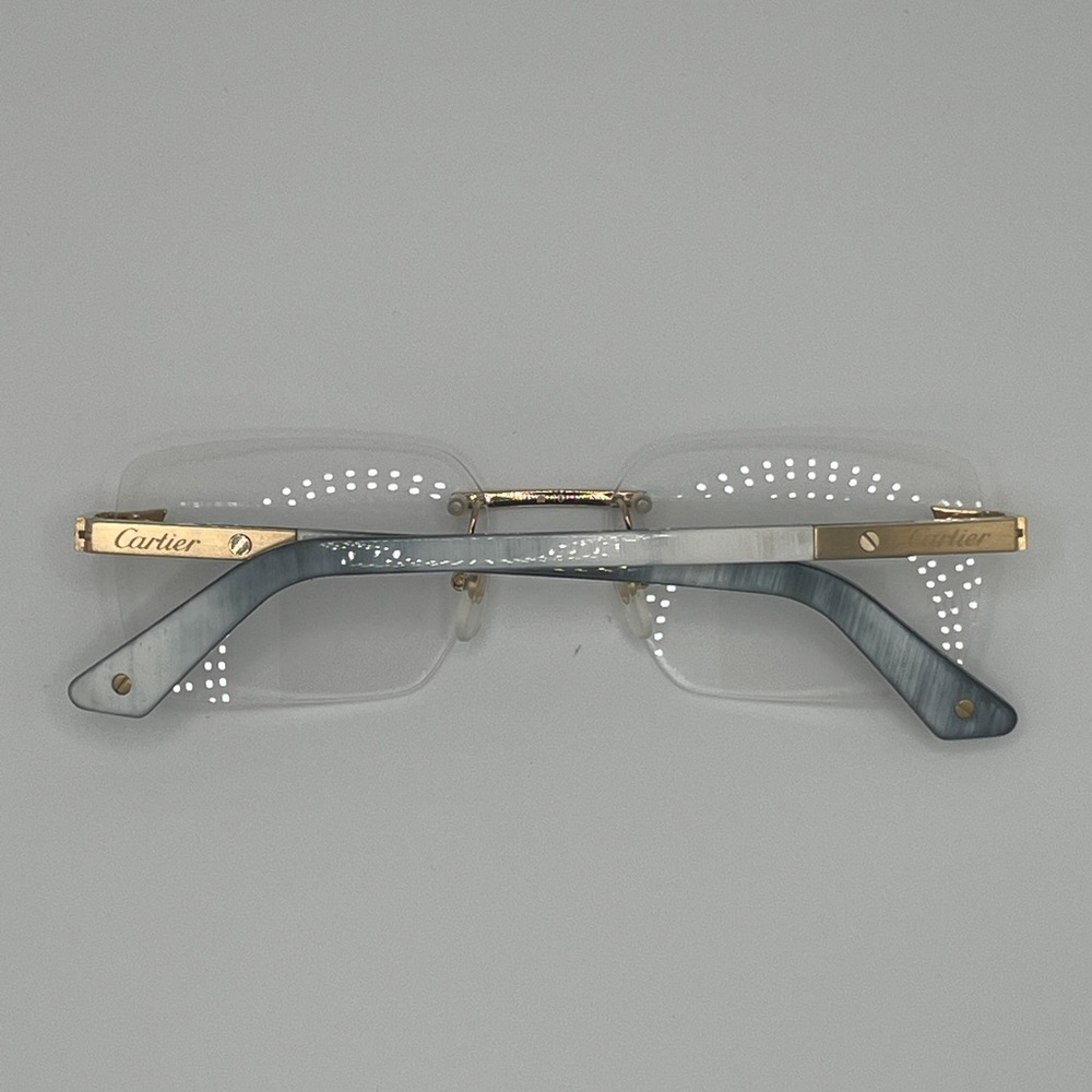 Authentic Buffalo Horn Cartier Santos de Glasses size 57-18-145